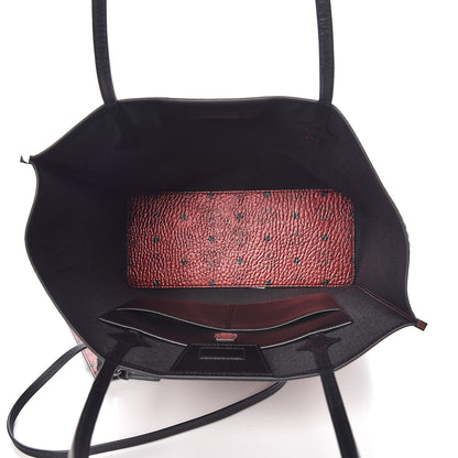 MCM Metallic Visetos Medium Kira North South Shopper Tote Scooter Red 5 of 6