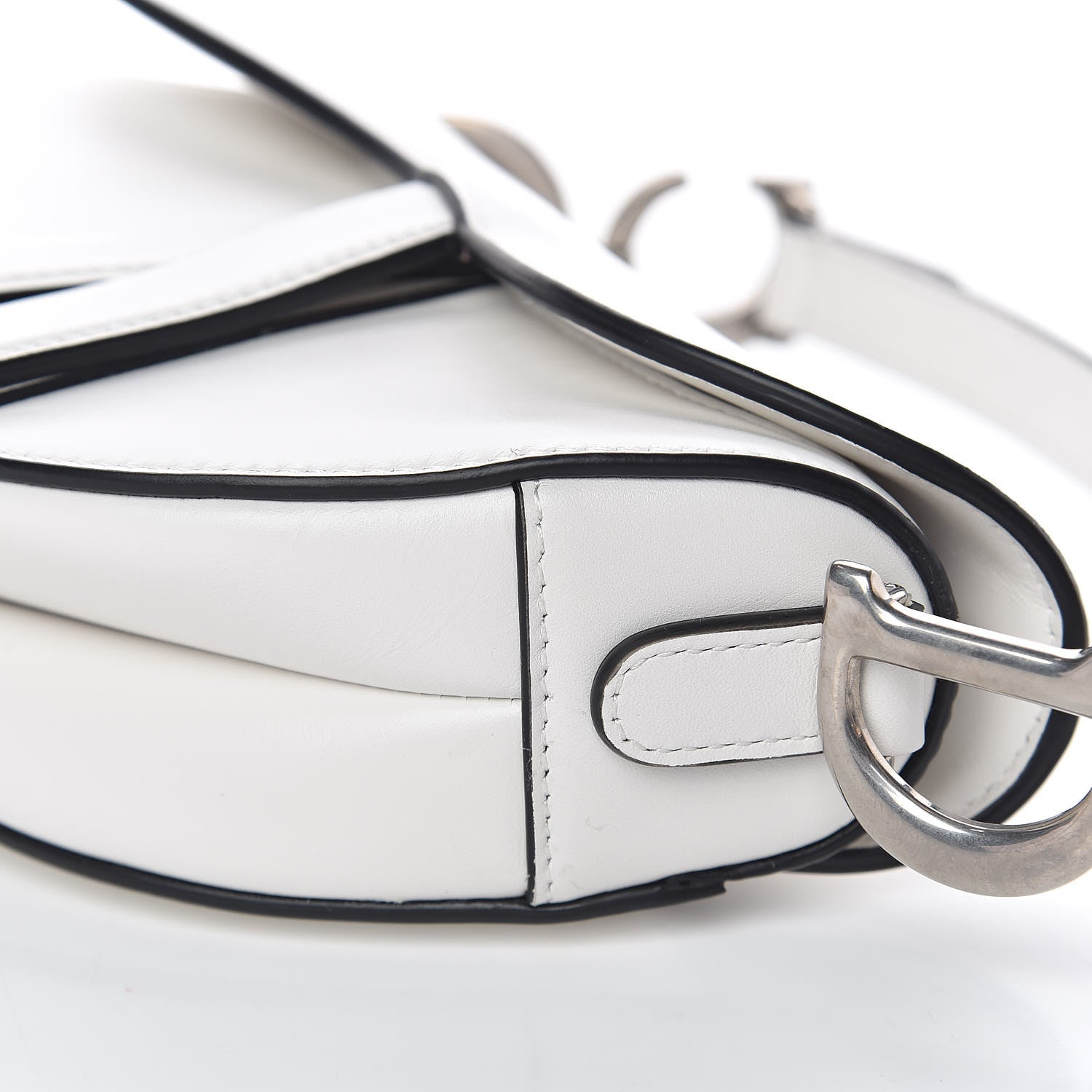 Christian Dior Grained Calfskin Mini Saddle Bag White 10 of 11