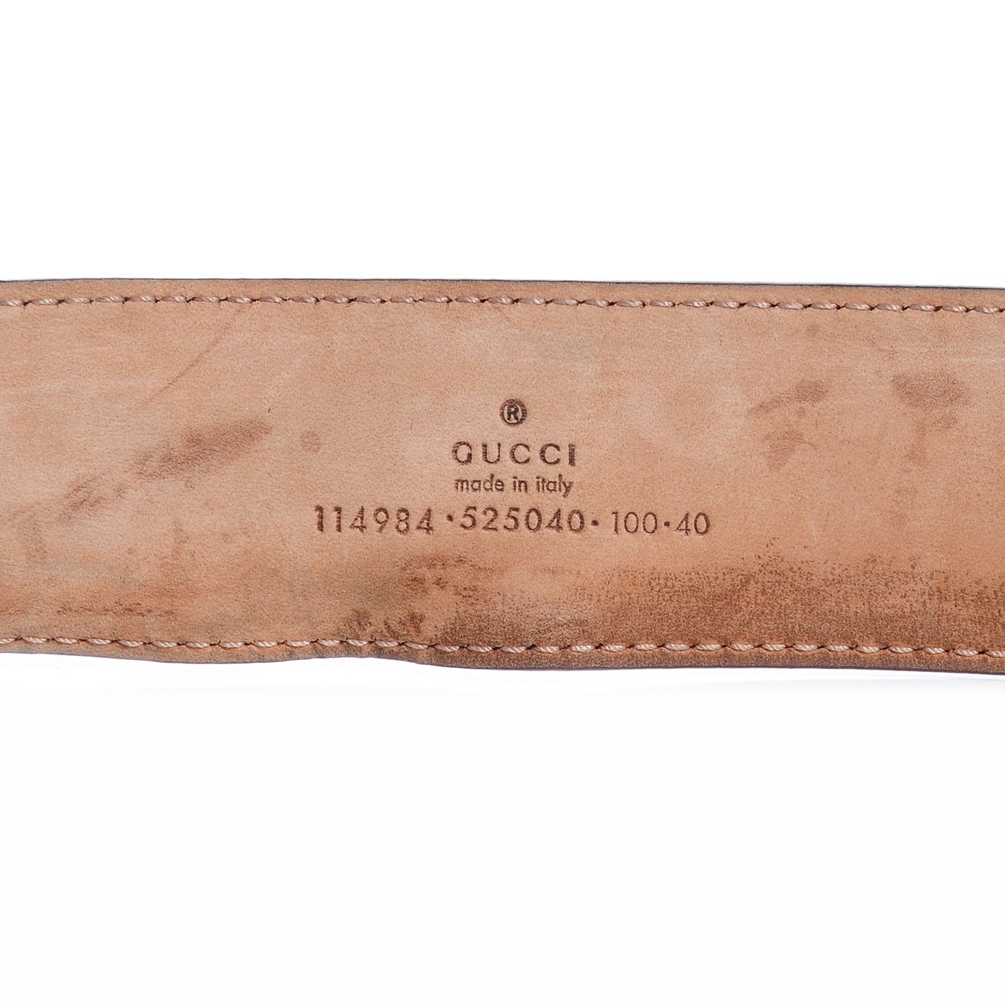 Leather Web GG Belt 100 40 White