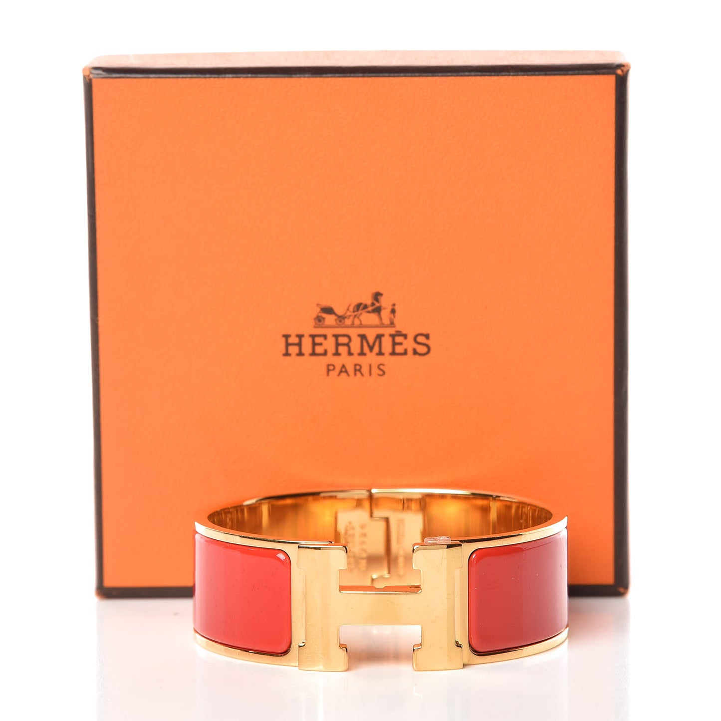 Enamel Wide Clic Clac H Bracelet PM Red