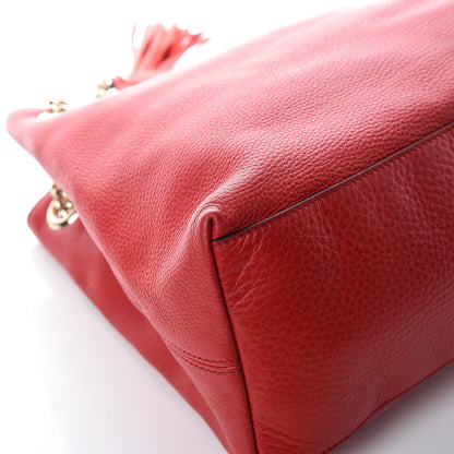 Gucci Pebbled Calfskin Medium Soho Chain Shoulder Bag Tabasco Red 13 of 13