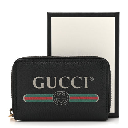 Gucci Calfskin Logo Zip Around Card Case Black 7 of 7