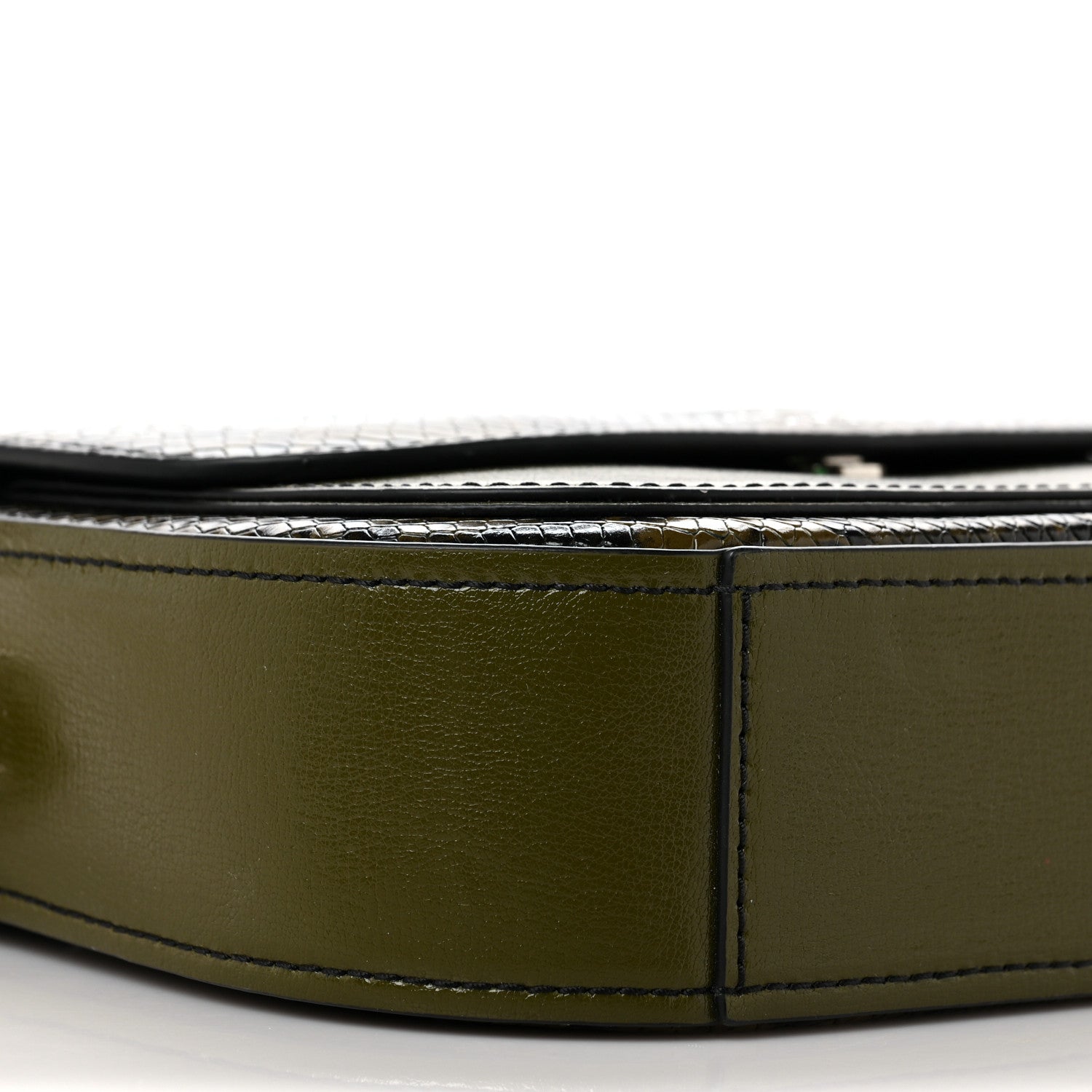 Marc Jacobs Snakeskin Embossed Mini Rider Crossbody Dark Martini Olive Green 7 of 8