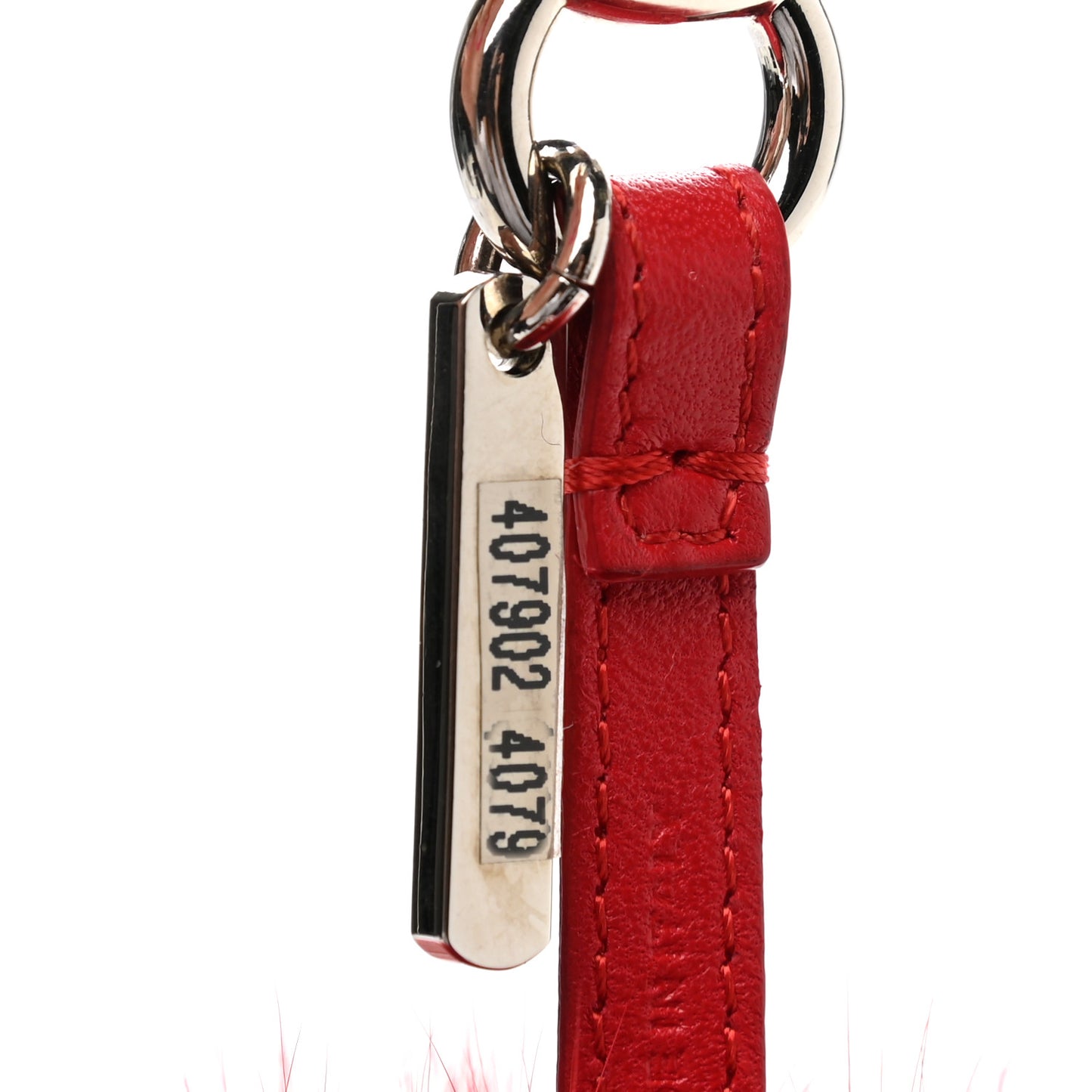 Fox Fur L ABCharm Pom Pom Bag Charm Red Blue