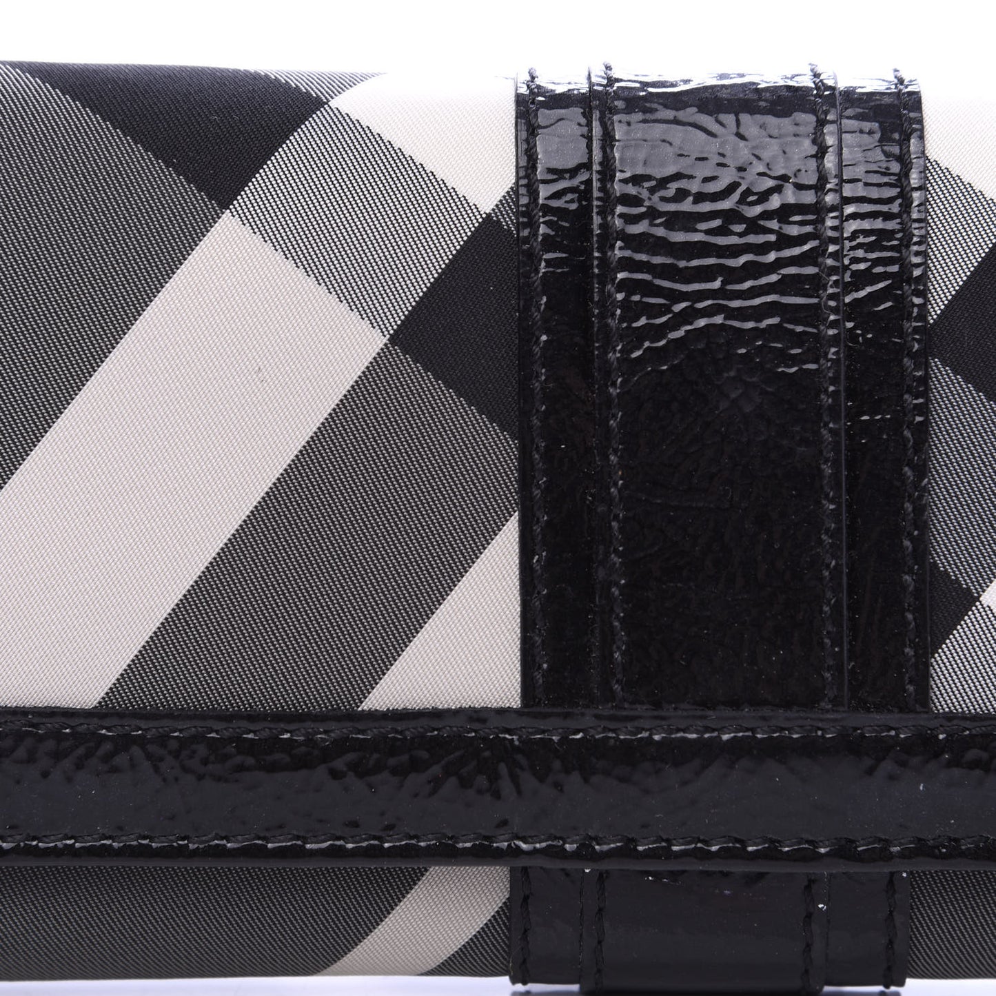 Patent Canvas Smoked Check Wallet Black