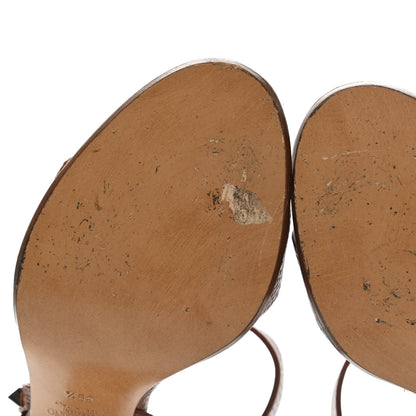 Valentino Garavani Pebbled Calfskin Rockstud Double Slingback Strap 85mm Sandals 39.5 Cuoio 13 of 13