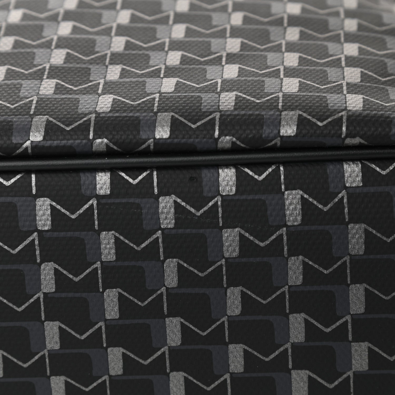 Moynat Grained Calfskin Canvas 1920 Oh! Tote Ruban MM Carbon Silver 10 of 12