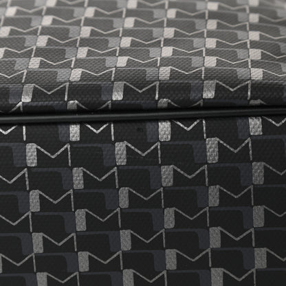 Moynat Grained Calfskin Canvas 1920 Oh! Tote Ruban MM Carbon Silver 10 of 12