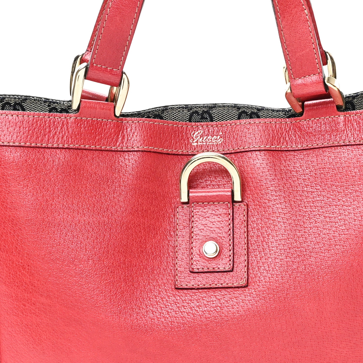 Gucci Calfskin Small Abbey Tote Red 8 of 13