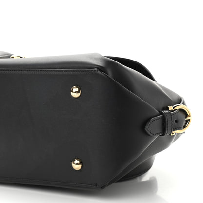 Salvatore Ferragamo Calfskin Fiamma Bag Black 9 of 10