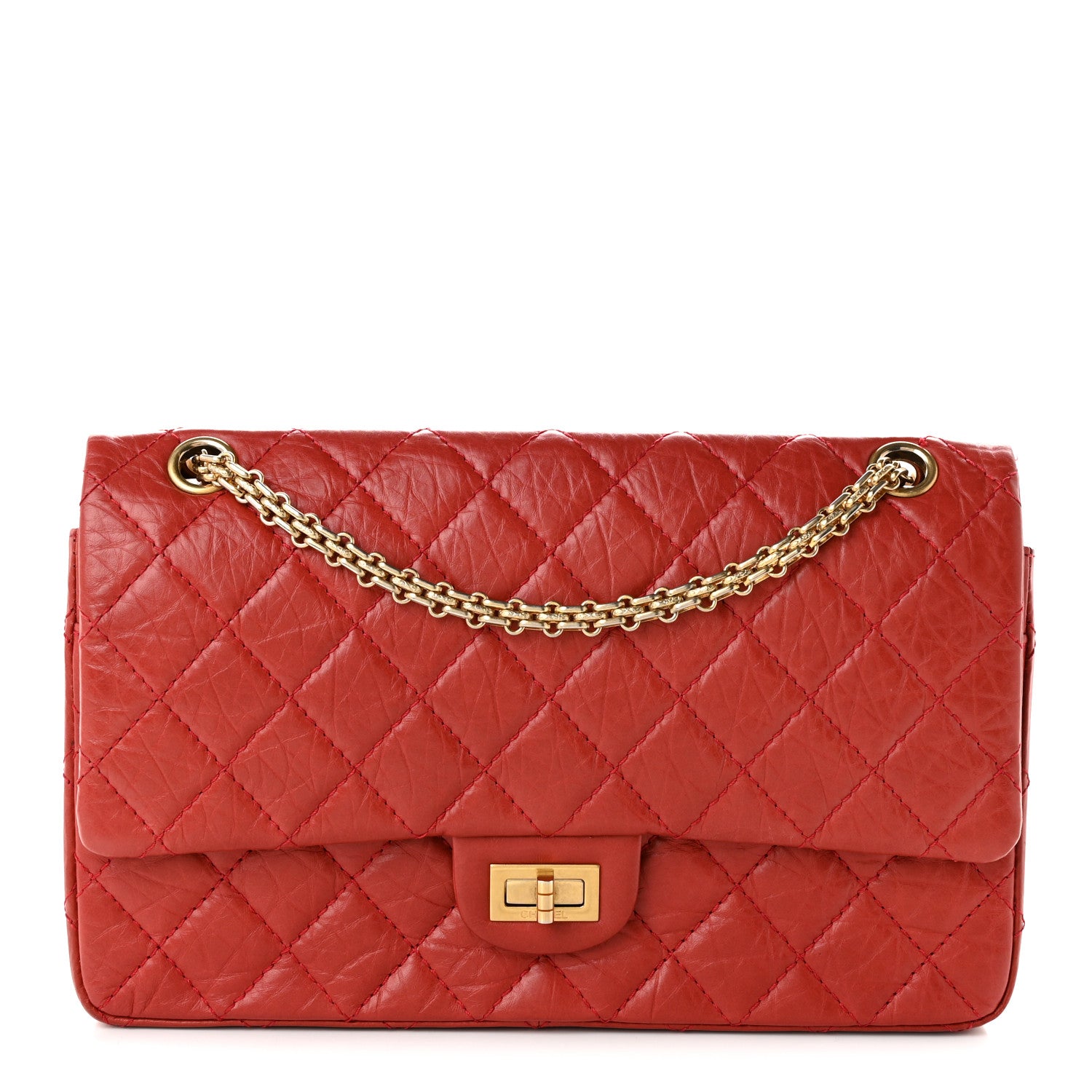 Chanel Aged Calfskin Quilted 2.55 Reissue 226 Flap Red 1 of 10
