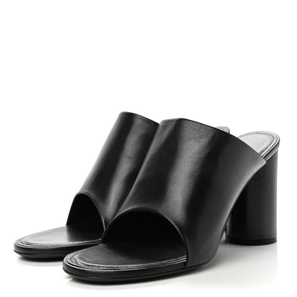 Balenciaga Shiny Sheepskin Oval 90mm Mule Pump 38 Black White 3 of 8