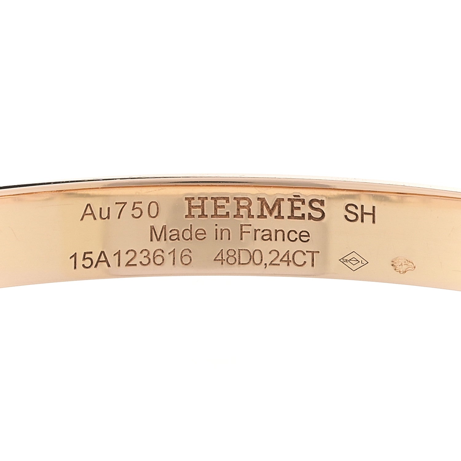Hermes 18K Rose Gold Diamond PM Collier De Chien Bracelet SH 3 of 3