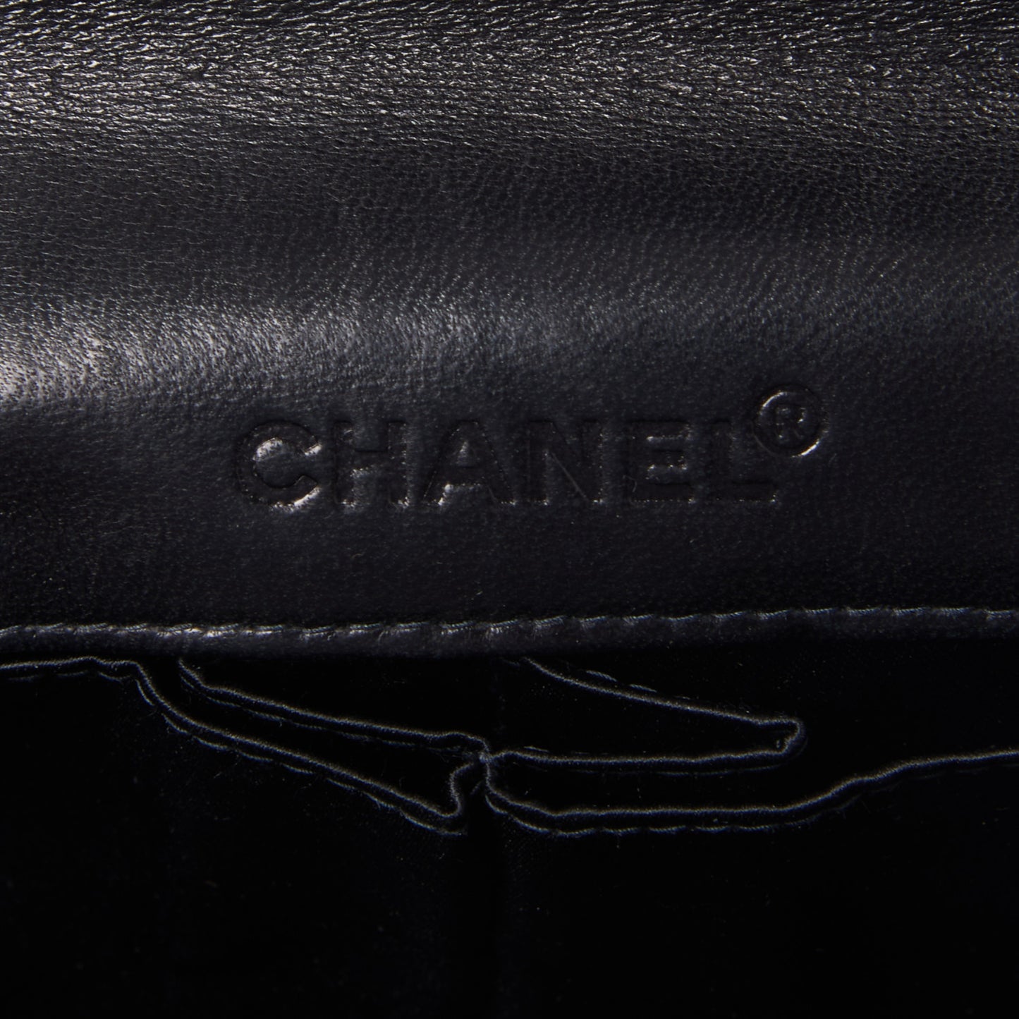 Lambskin East West Chocolate Bar Flap Black