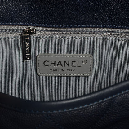 Chanel Caviar Quilted French Riviera Large Flap Navy Blue 7 of 9