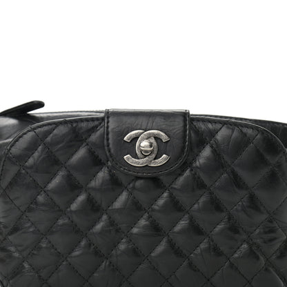 Chanel Crumpled Calfskin Quilted Casual Rock Waist Bag Fanny Pack Black 8 of 10