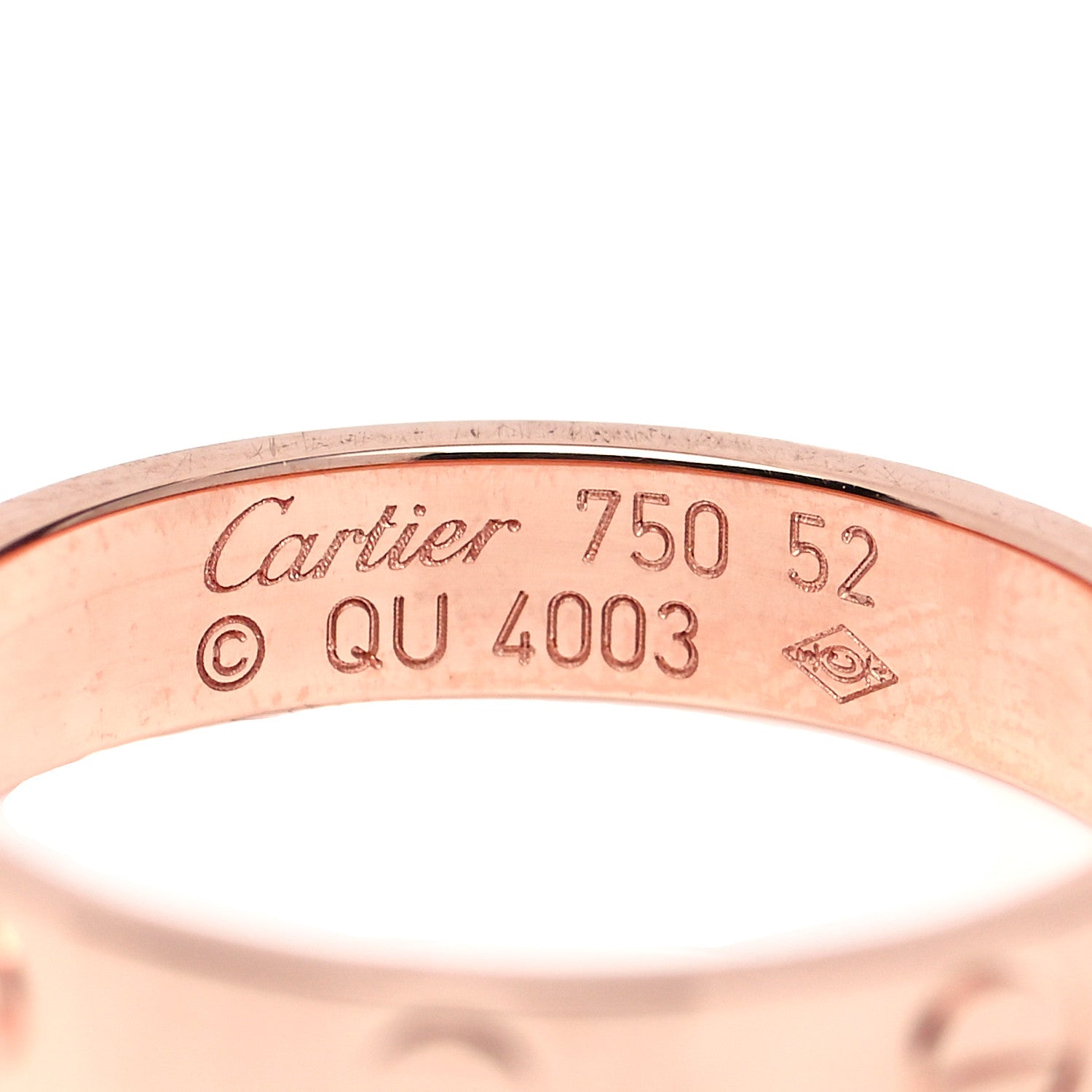 Cartier 18K Pink Gold 3.5mm LOVE Wedding Band Ring 52 6 4 of 5