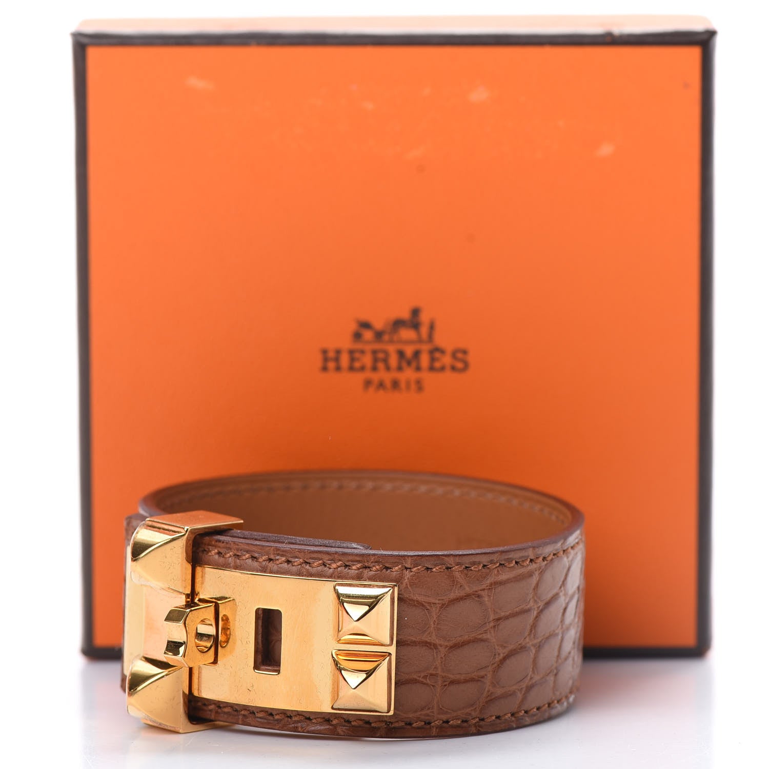 Hermes Matte Alligator Collier de Chien CDC 24 Bracelet T3 Gold 7 of 7