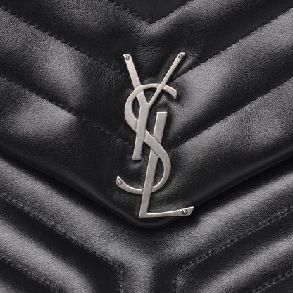Saint Laurent Calfskin Y Quilted Monogram Large Loulou Chain Satchel Black 10 of 11