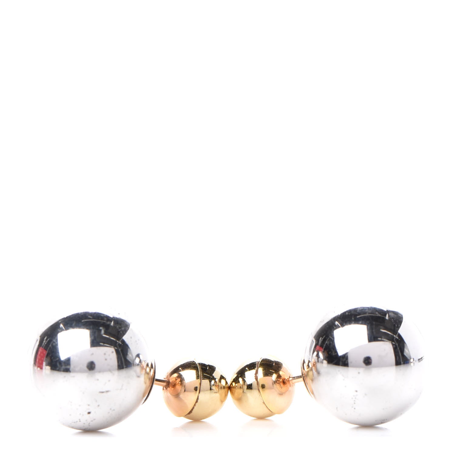 Christian Dior Mise En Dior Tribal Earrings Gold Silver 1 of 5