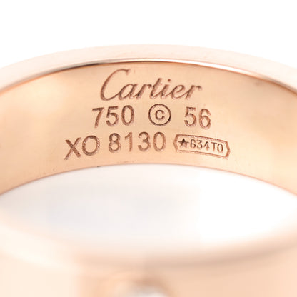 Cartier 18K Pink Gold 3 Diamond 5.5mm LOVE Ring 56 7.5 4 of 4