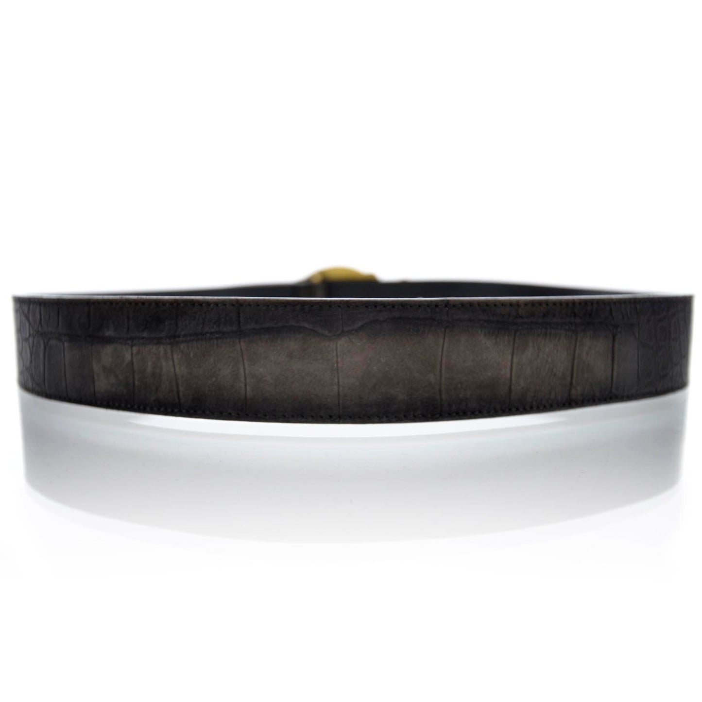 Mens Crocodile Embossed Nubuck Belt 38