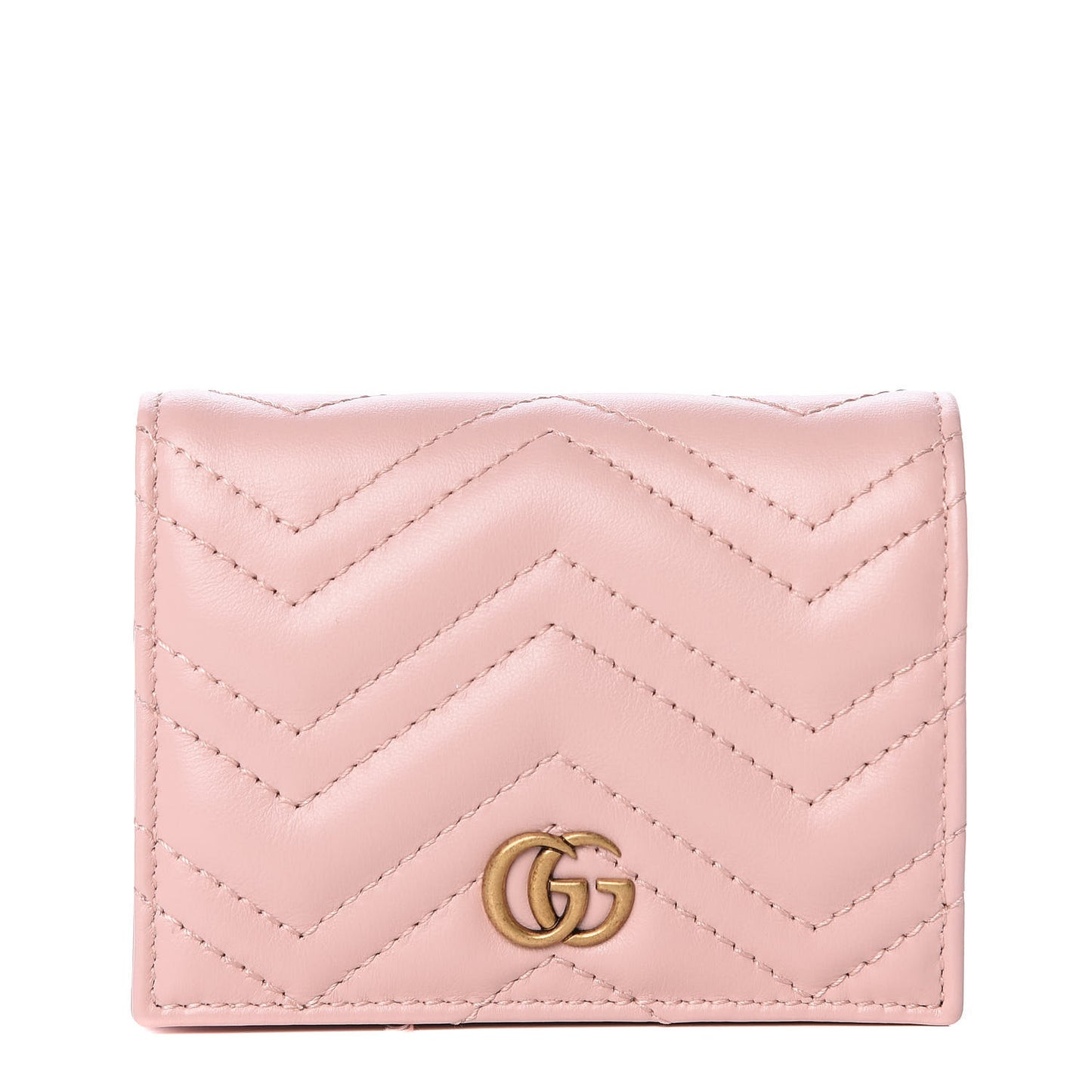 Calfskin Matelasse GG Marmont Card Case Wallet Perfect Pink