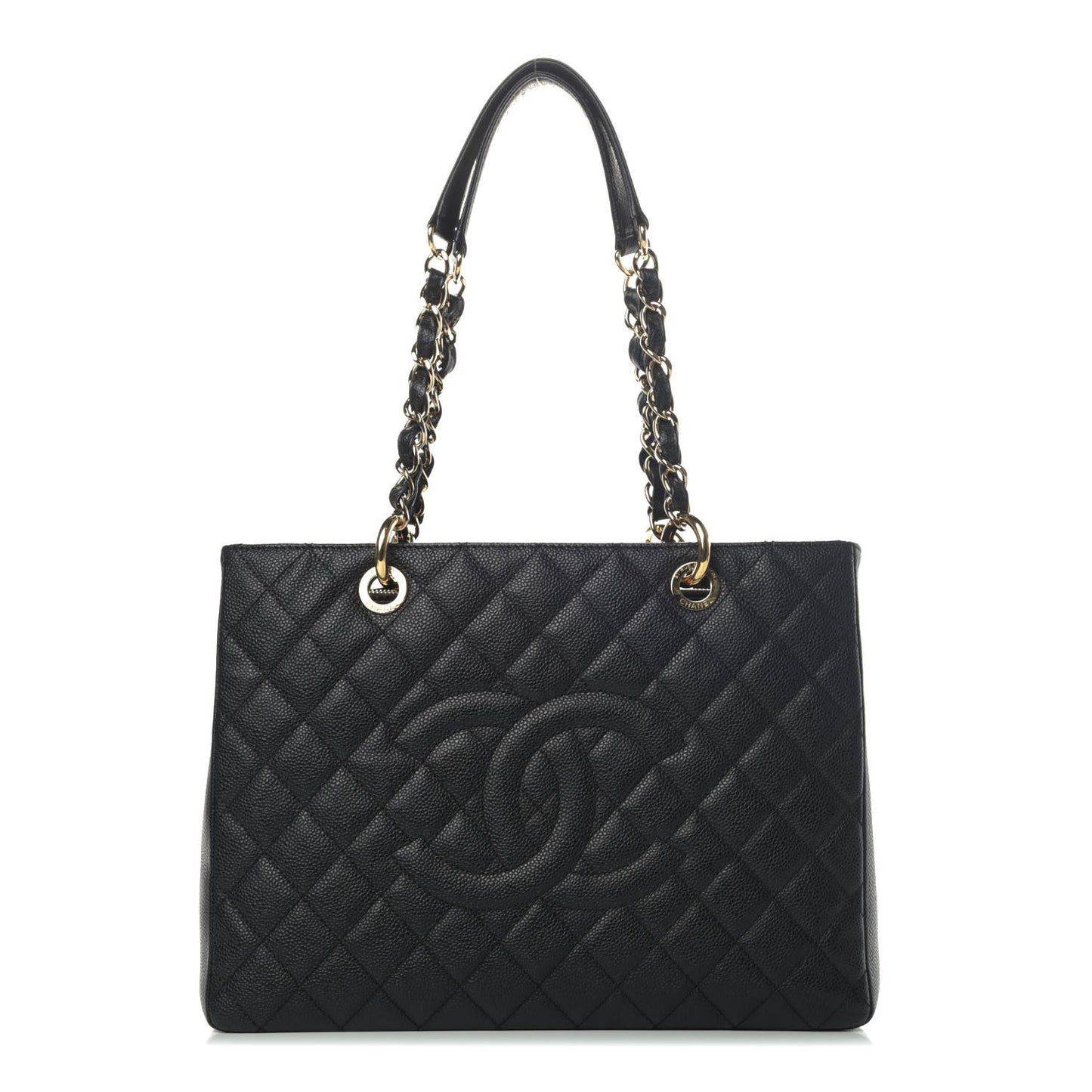 Caviar Quilted Grand Shopping Tote GST Black