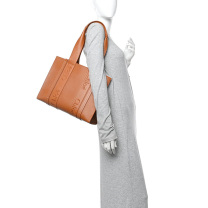 Chloe Calfskin Medium Woody Tote Caramel 2 of 15