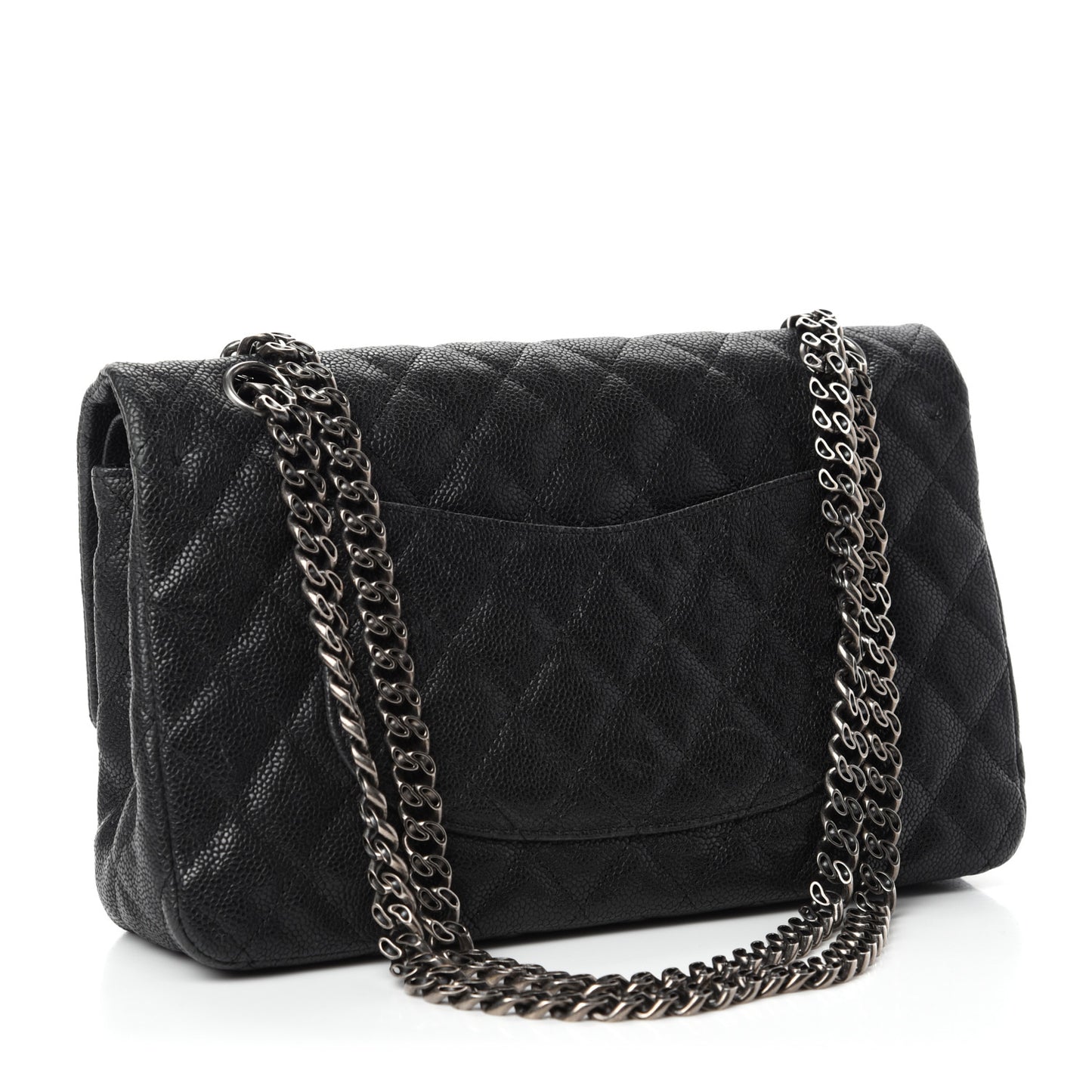 Washed Caviar Quilted 2.55 Reissue 225 Bijoux Chain Flap Black