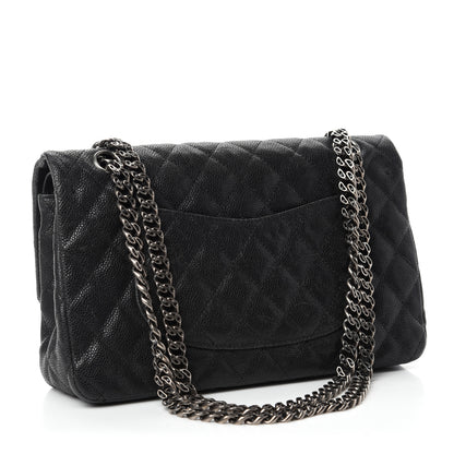 Chanel Washed Caviar Quilted 2.55 Reissue 225 Bijoux Chain Flap Black 3 of 13