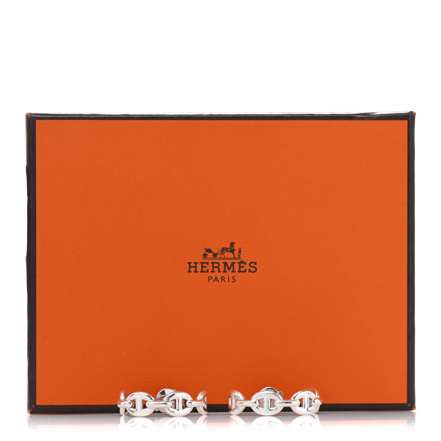 Hermes Sterling Silver Chaine D'Ancre Enchainee Climber Earrings 10 of 10