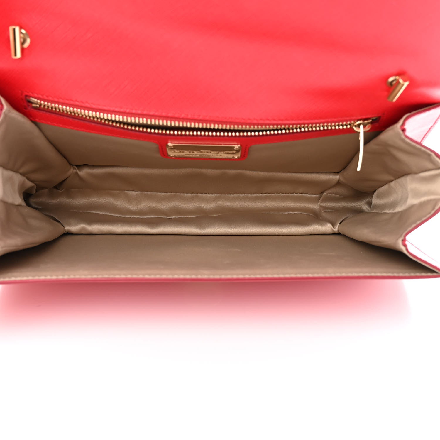 Salvatore Ferragamo Printed Calfskin Vara Bow Chain Flap Crossbody Red 5 of 10