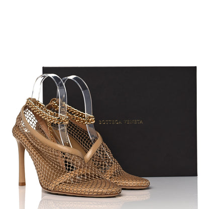 Bottega Veneta Mesh Nappa Chunky Chain Sandals 39 Beige Pony 8 of 8