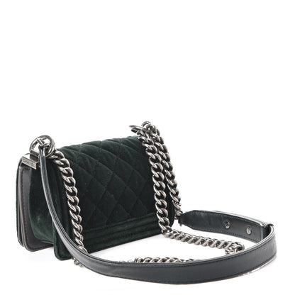 Chanel Velvet Quilted Mini Boy Flap Green 5 of 9
