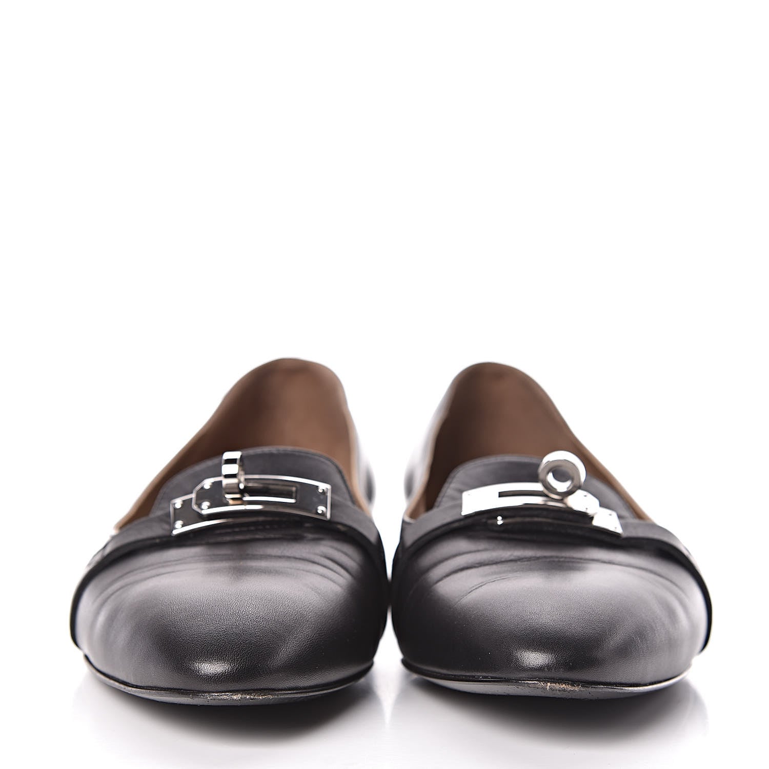 Hermes Calfskin Pegase Ballerina Flats 37 Black 2 of 10