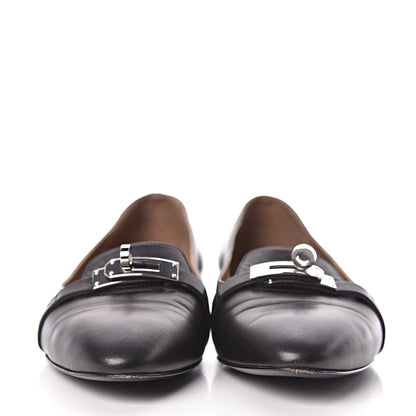Hermes Calfskin Pegase Ballerina Flats 37 Black 2 of 10