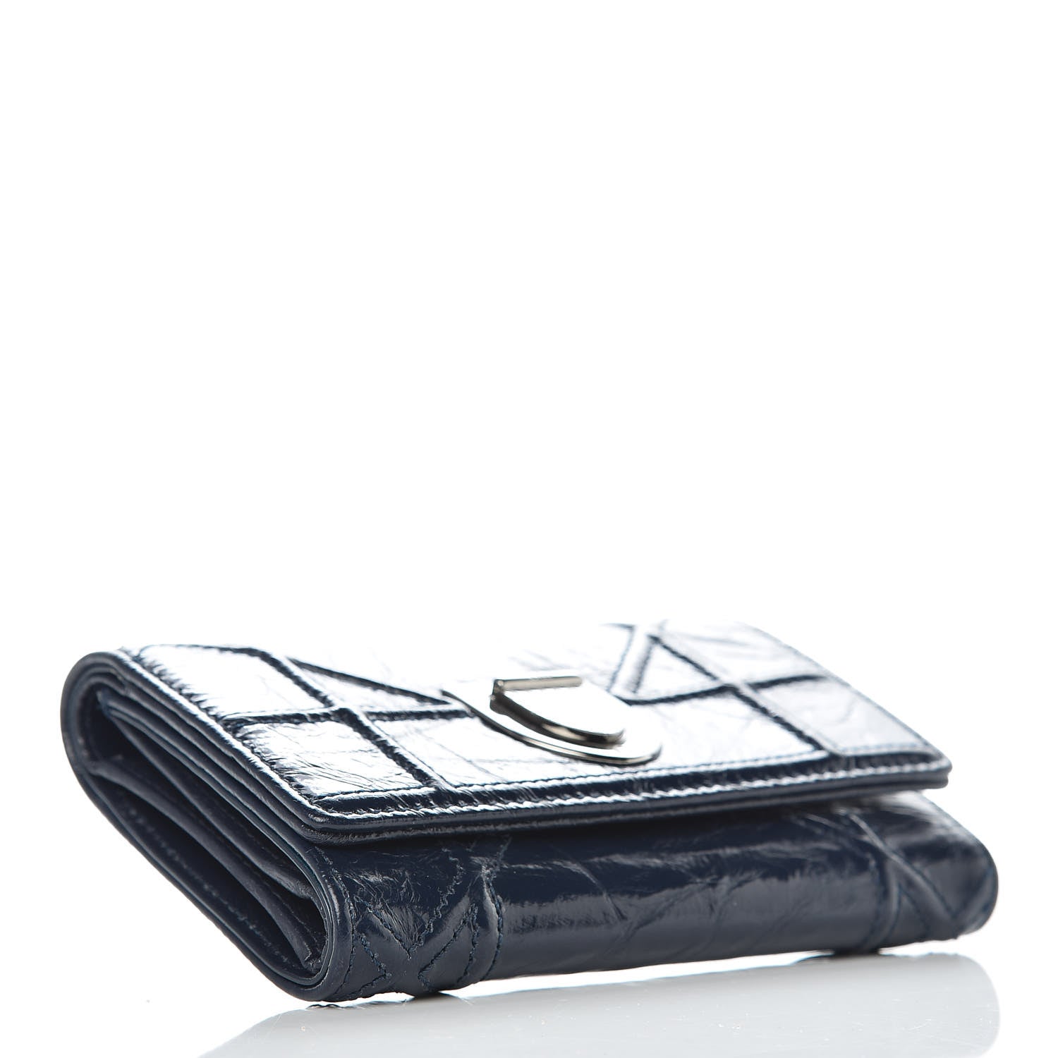 Christian Dior Lambskin Diorama Elancee Wallet Dark Marine 4 of 12