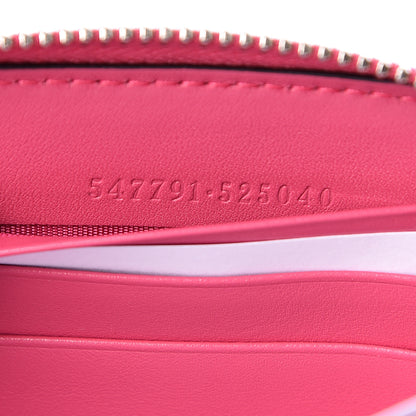 Gucci X MLB Guccissima Signature NY Yankees Embroidered Zip Around Wallet Box Pink Blue Ivory 7 of 8
