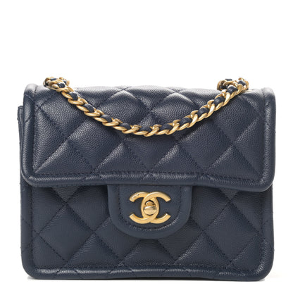 Chanel Caviar Quilted Mini Sweet Classic Flap Navy Blue 1 of 10