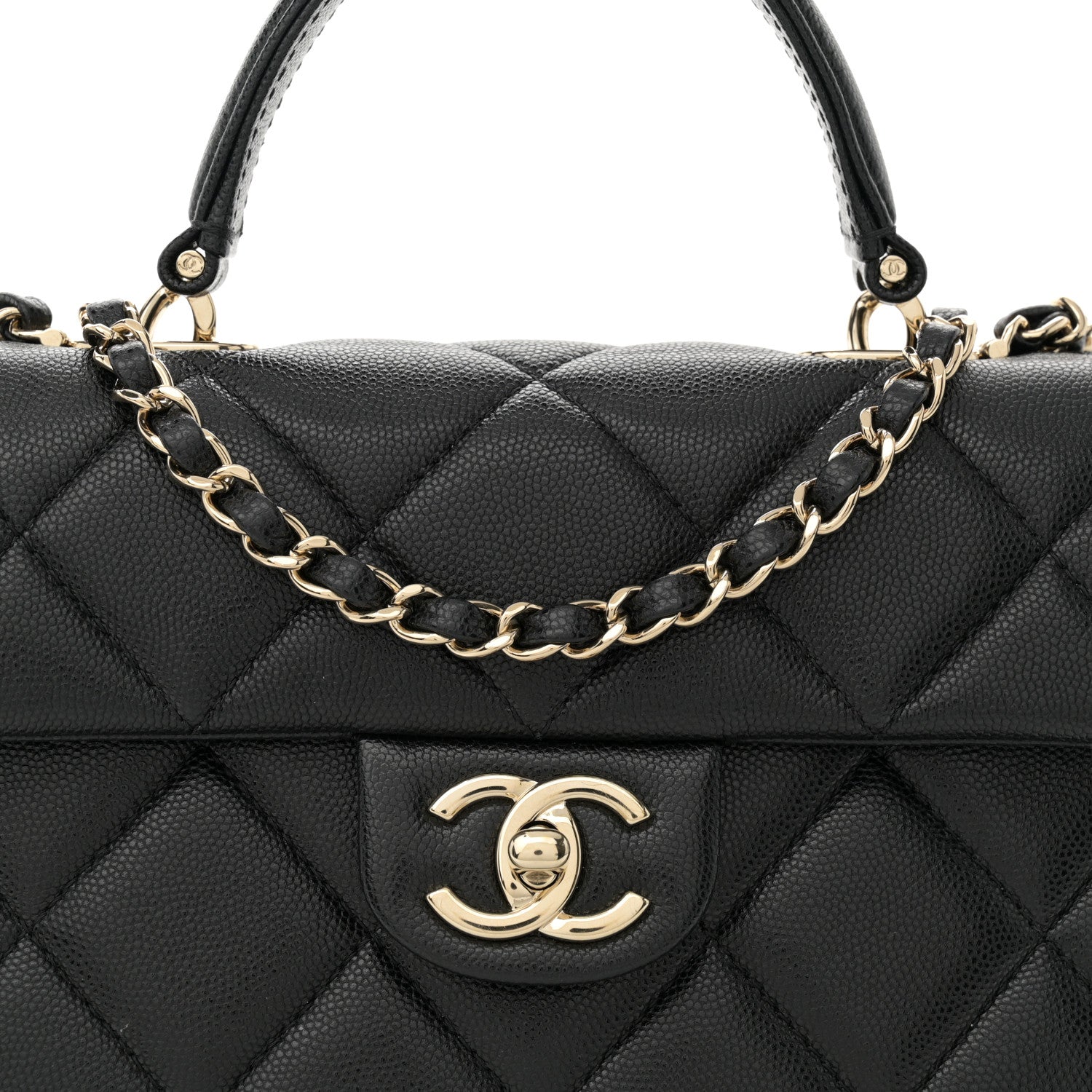 Chanel Caviar Quilted Mini Retro Twist Top Handle Flap Black 8 of 11