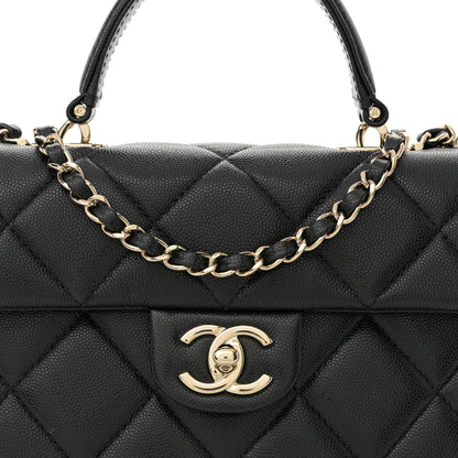 Chanel Caviar Quilted Mini Retro Twist Top Handle Flap Black 8 of 11
