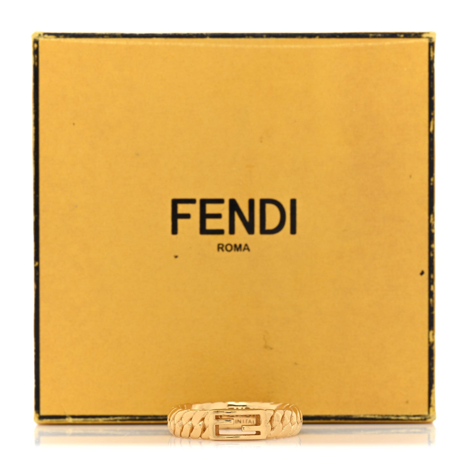 Fendi Metal Baguette Ring L 57/8 Gold 5 of 5