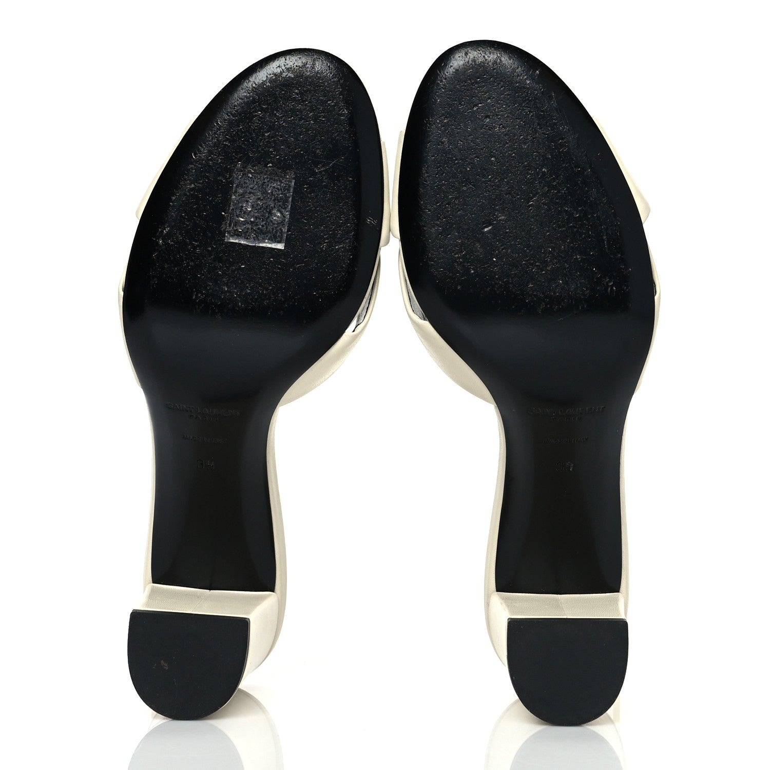 Saint Laurent Lambskin Bianca Mules 39 Pearl 5 of 11