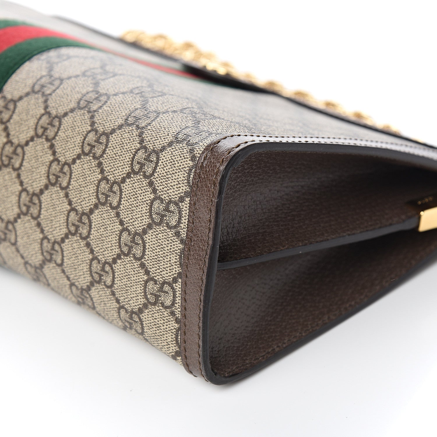 Gucci GG Supreme Monogram Web Medium Ophidia Chain Shoulder Bag Brown 8 of 9