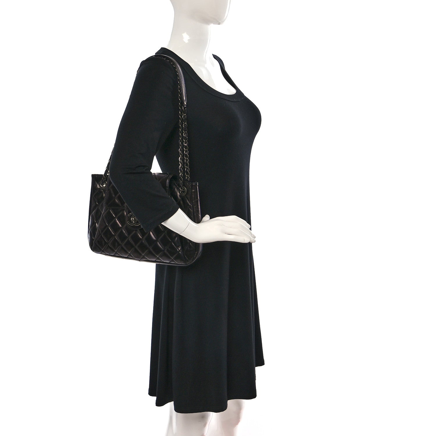Chanel Glazed Calfskin Quilted Accordion Flap Black 2 of 9