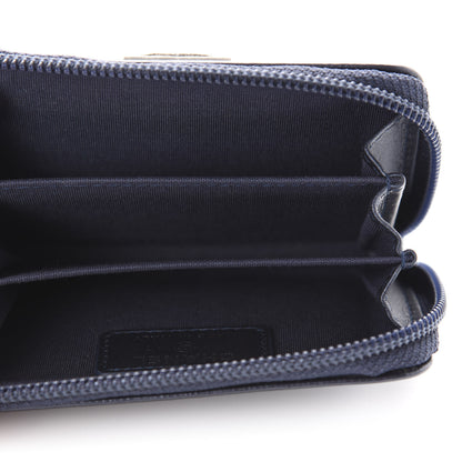Chanel Caviar Quilted Boy Zip Around Coin Purse Wallet Navy 4 of 9