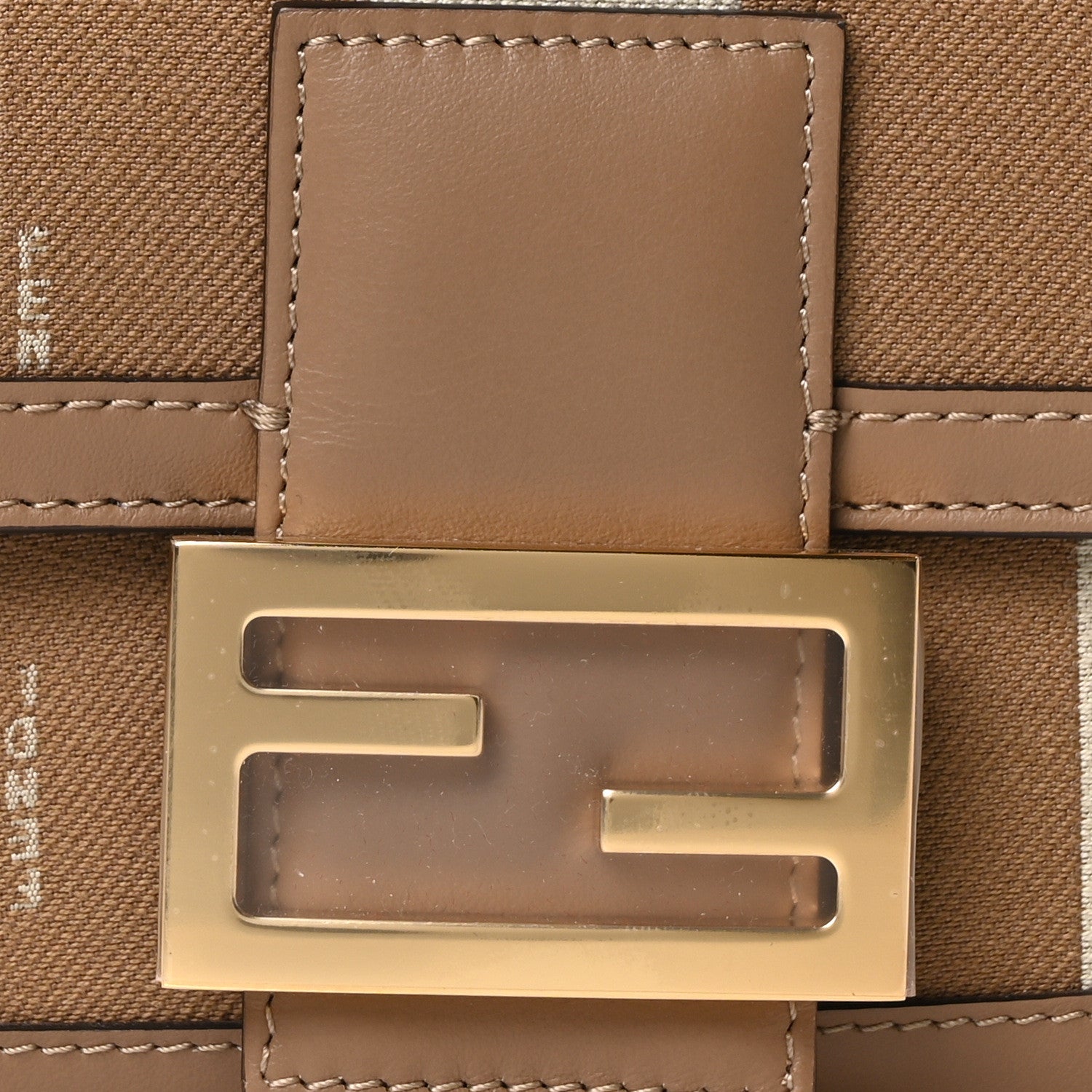 Fendi Canvas Pequin Striped Baguette Beige Sand 7 of 9