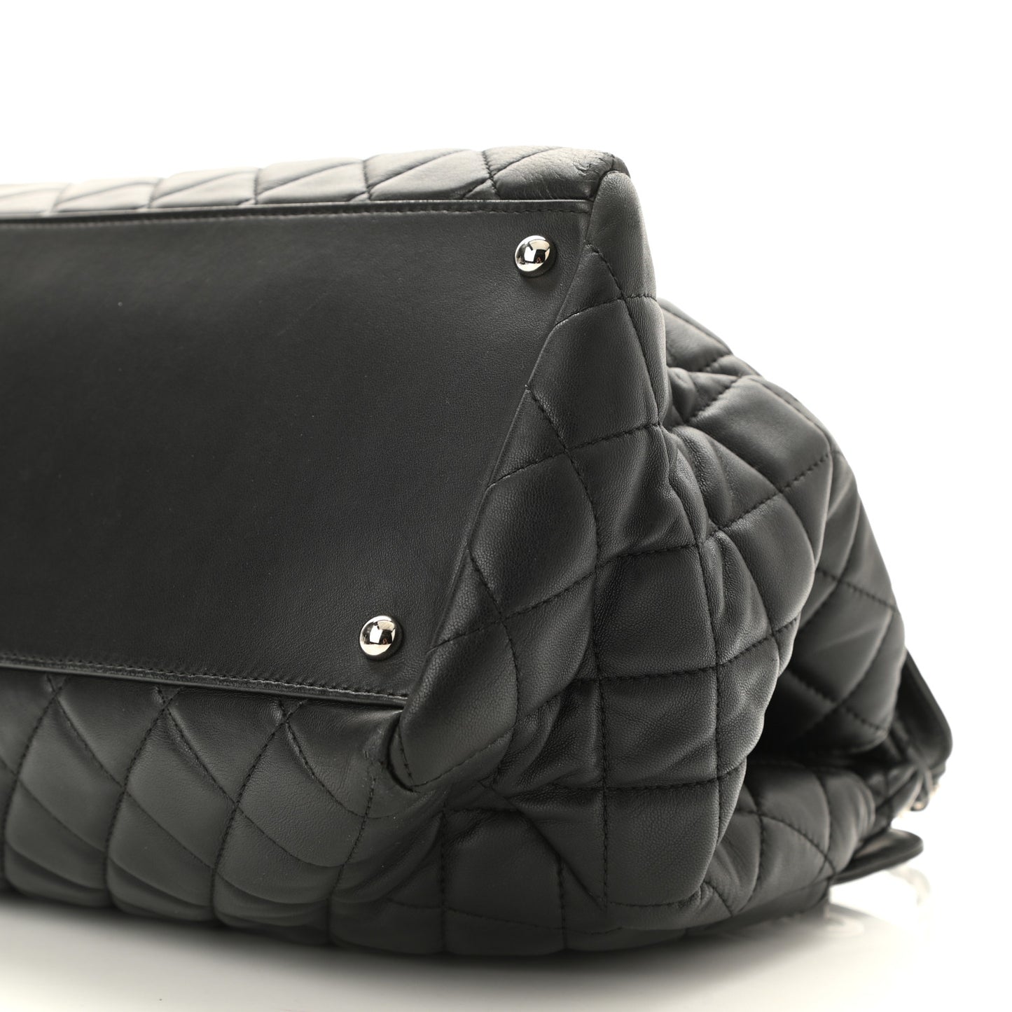 Lambskin Quilted Chanel 7 Large Tote Black