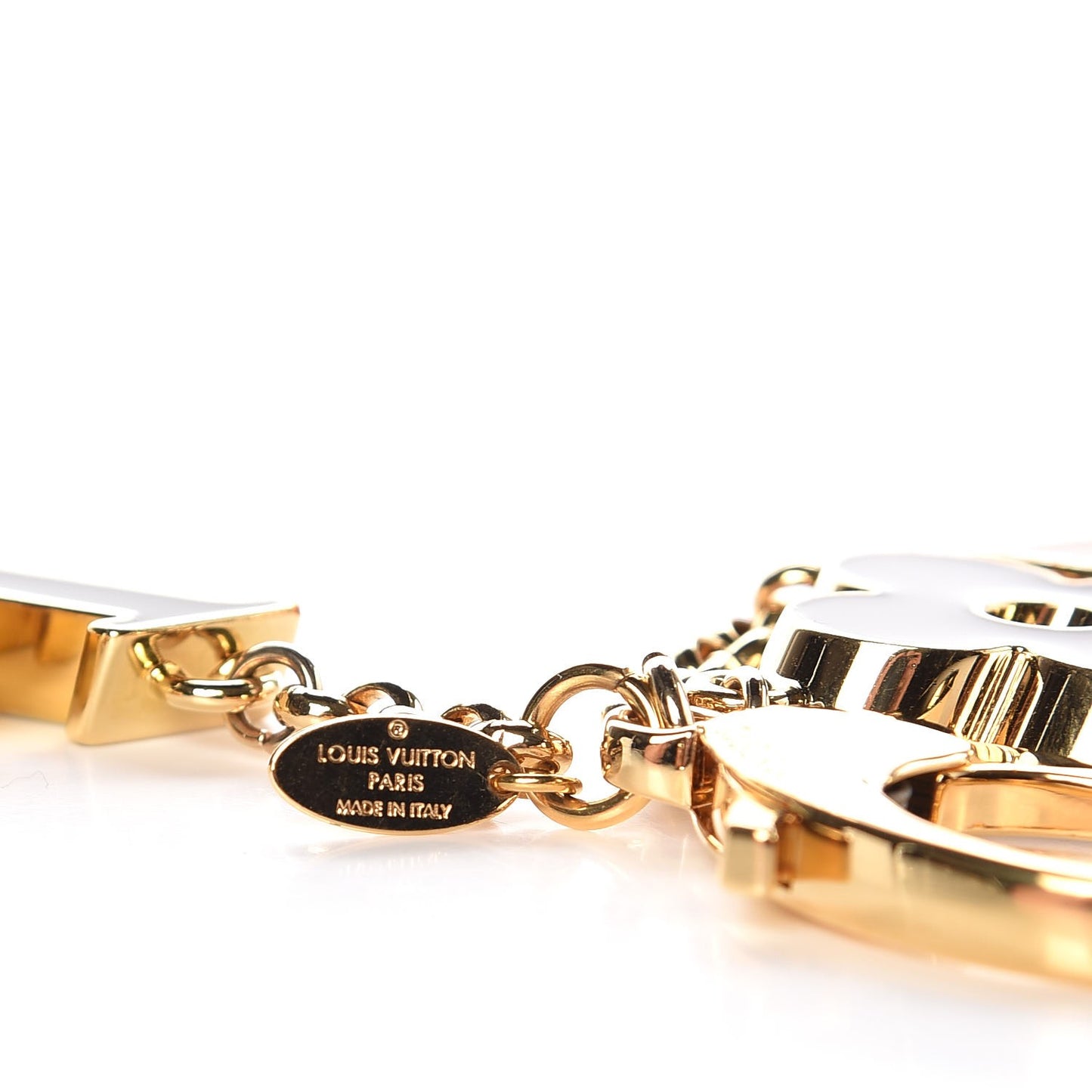 Fleur De Monogram Bag Charm Dore